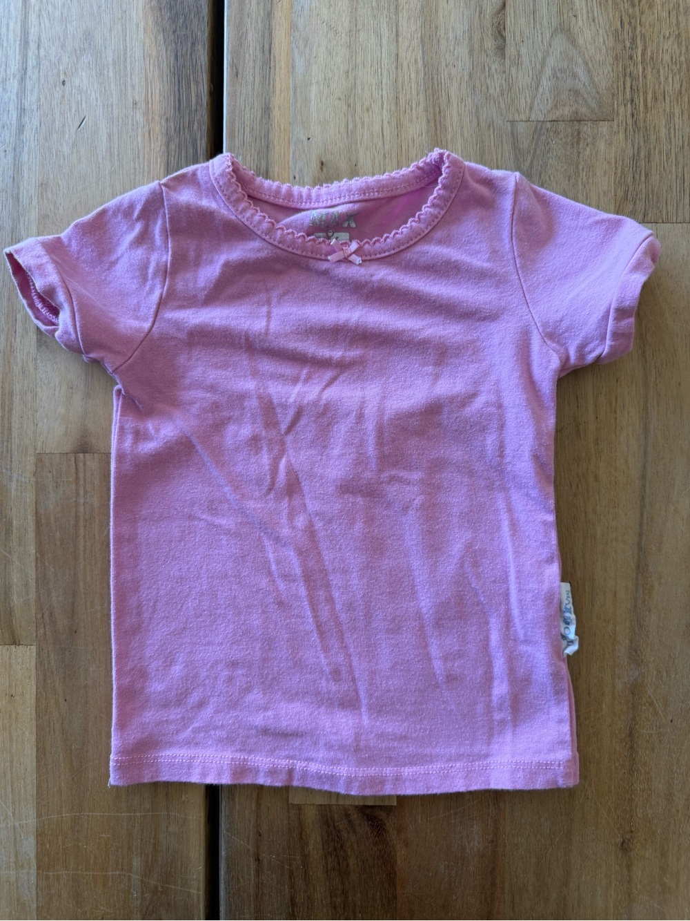 Max & Olivia Mini Pink Ruffle Neck Tee 18M